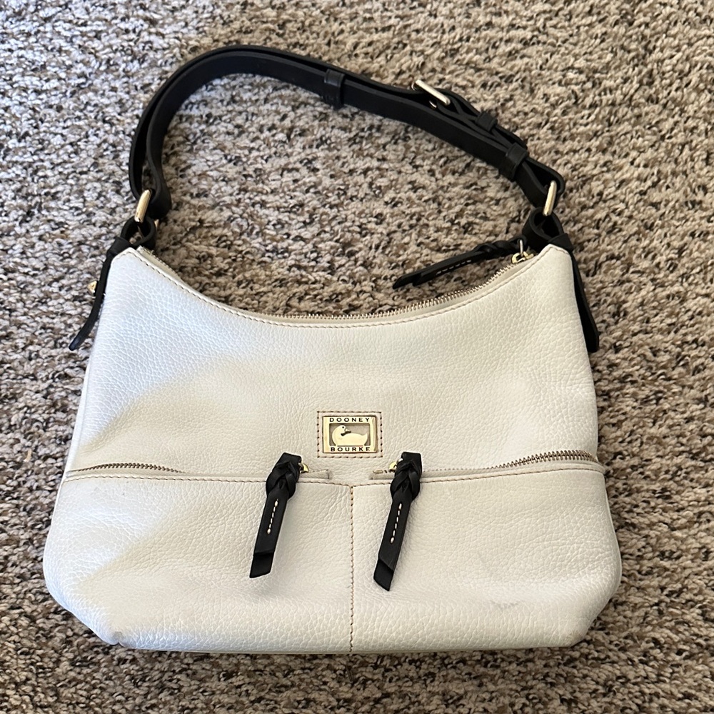 Dooney & Bourke Cream and Black Shoulder Bag
